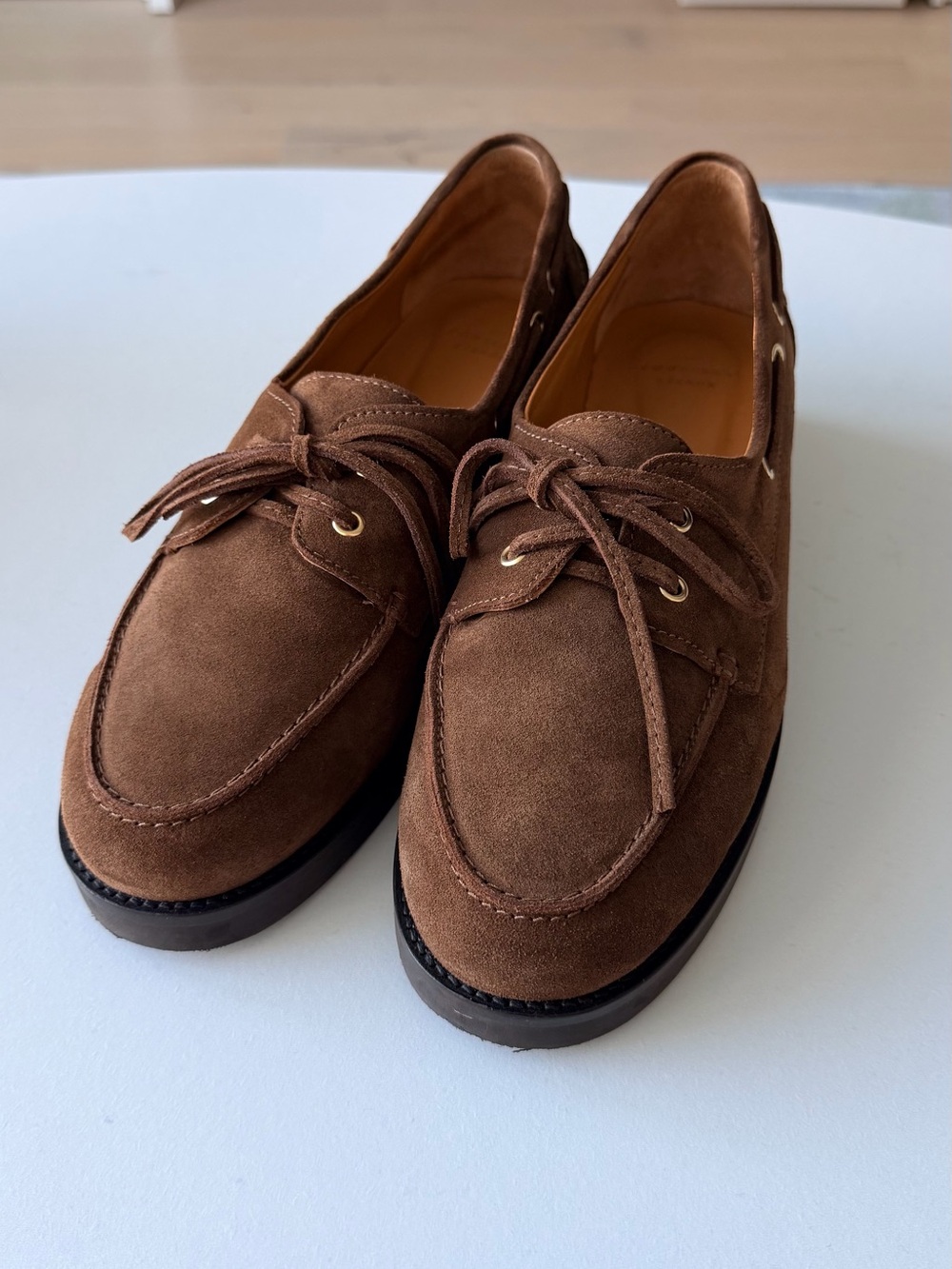 Sezane Brown Suede Loafers
